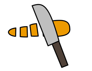 切った人参包丁(色)