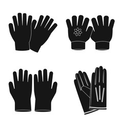 Vector illustration of glove and winter symbol. Set of glove and equipment vector icon for stock.