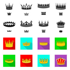 Vector design of medieval and nobility logo. Collection of medieval and monarchy stock symbol for web.