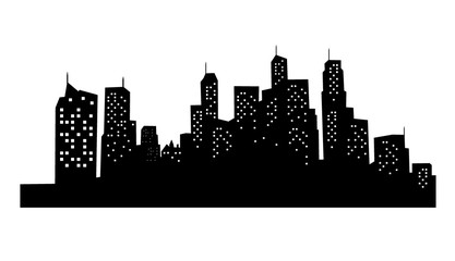 Obraz premium City silhouette with black and white background