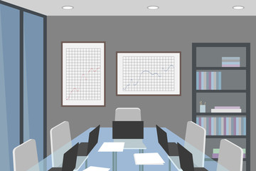 Fototapeta na wymiar Empty meeting room. Vector illustration.