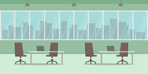 Interview room interior. Vector illustration.