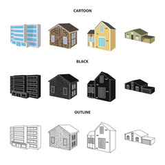Fototapeta premium Vector illustration of facade and housing icon. Set of facade and infrastructure vector icon for stock.