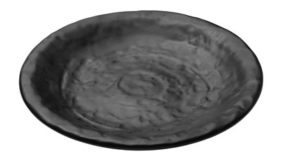 black plate isolated on white background with clipping path