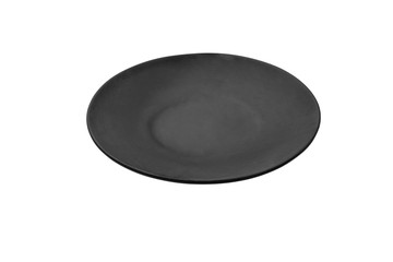 black plate isolated on white background with clipping path