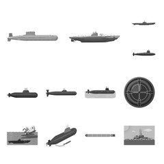Vector design of army and deep   icon. Collection of army and nuclear stock vector illustration.
