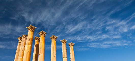 Templo de Artemisa o Diana. Ciudad grecorromana Jerash, Jordania, Oriente Medio