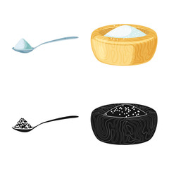 Vector illustration of cooking and sea sign. Set of cooking and baking   stock symbol for web.