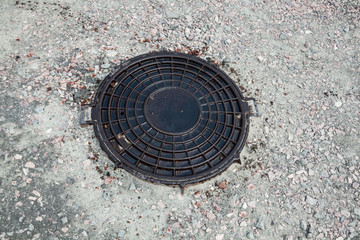 Manhole with metal cover