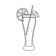 Vector illustration of juice and orange logo. Set of juice and fruit vector icon for stock.