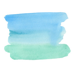 Watercolor stain in gently blue color.
