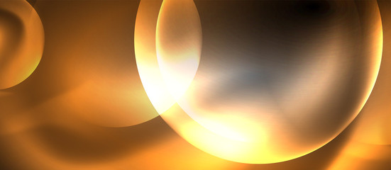 Shiny neon color light with circles abstract background