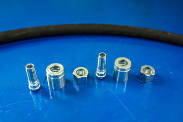 aluminum disassembled parts of high pressure hose with fittings