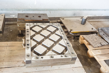 punch for making eco-parking paving slabs made of recycled plastic waste