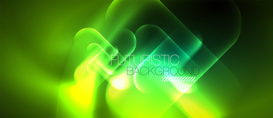 Neon glowing techno lines, hi-tech futuristic abstract background template