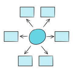 blue hand drawn business diagram template