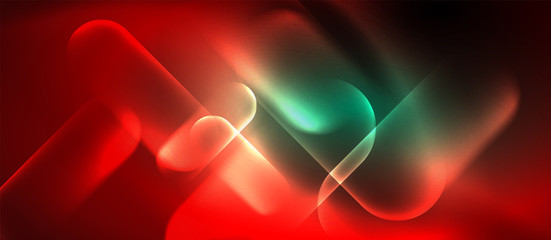 Neon glowing techno lines, hi-tech futuristic abstract background template