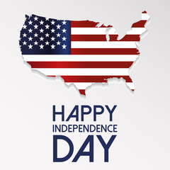 4th July american independence day with america flag with white background square poster flyer banner