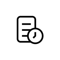 deadline job icon design. paper task with clock symbol. simple clean line art professional business management concept vector illustration design.