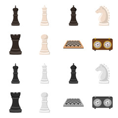 Vector design of checkmate and thin icon. Collection of checkmate and target stock symbol for web.