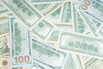 American paper dollar bills as part of the global financial and trading system.