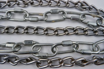 Fototapeta premium Metal chain on the white background