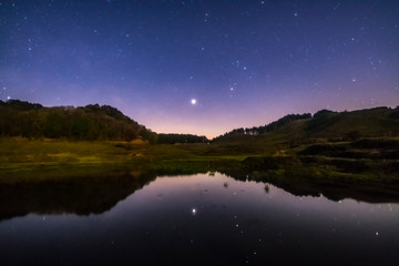 湖面の星たち