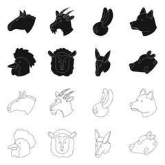 Isolated object of agriculture and breeding icon. Collection of agriculture and organic  stock symbol for web.