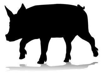 A pig silhouette farm animal graphic
