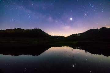 湖面の星たち