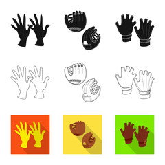 Fototapeta premium Vector illustration of silhouette and safety icon. Set of silhouette and comfort stock vector illustration.
