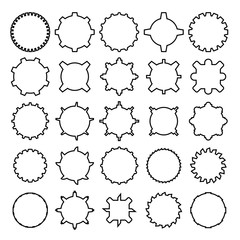 gear and cog icons set, line design