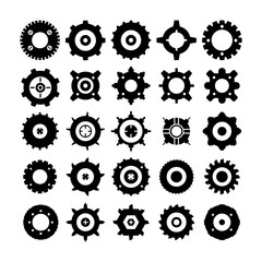 gear and cog icons set