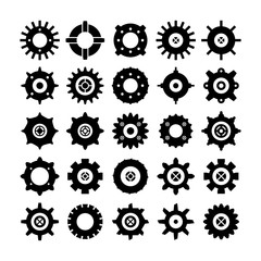 gear and cog icons set