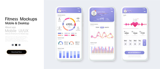 Modern mobile infographic vector template with statistics graphs and finance charts. Great design for any purposes. Growth graph trade. Financial diagram. Simple infographic design layout. Vector