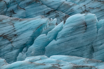 Fototapeta na wymiar Thaw Svinafelssjokull glacier and lagoon in Iceland shows global warming effect.