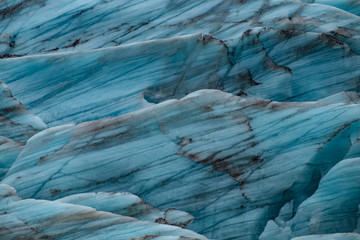 Thaw Svinafelssjokull glacier and lagoon in Iceland shows global warming effect.