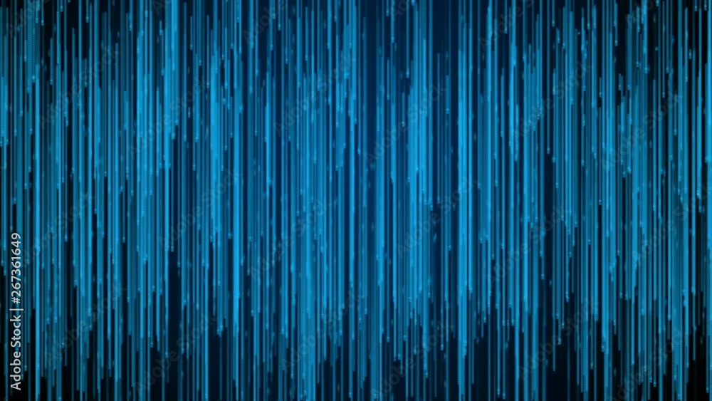 Poster moving network of lines with long trails in space, effect of drops of the rain, 3d rendering, comput