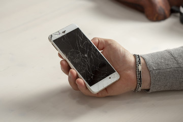 broken smartphone