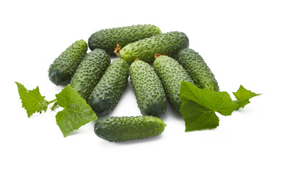 fresh cucumbers isolated on white background