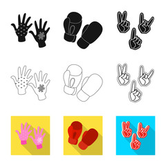 Fototapeta premium Isolated object of silhouette and safety icon. Set of silhouette and comfort stock symbol for web.