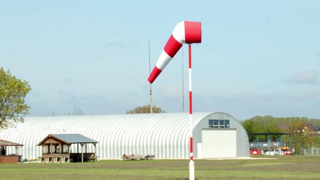 wind cone in a private small aerodrome or airdrome