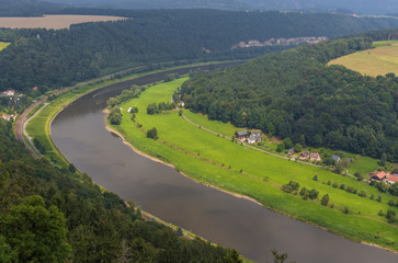 Fototapeta na wymiar Elbe Valley, Germany - a Unesco World Heritage city in its Dresden portion, the Elbe valley offers one of the most astonishing landscapes of Germany