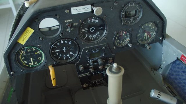 Cockpit controls on private airplane civil and glider