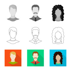 Isolated object of professional and photo symbol. Collection of professional and profile vector icon for stock.