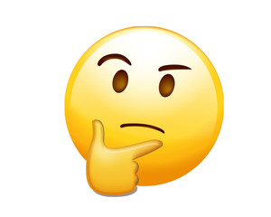 Vector yellow considering face with right hand flat icon