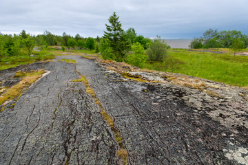 Stone Coast of the White Sea near the village of Rabocheostrovsk, Popov Island, Kemsky District, Republic of Karelia, Russia © Konstantin
