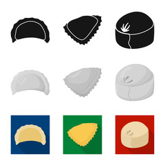 Vector illustration of products  and cooking sign. Set of products  and appetizer vector icon for stock.