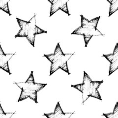 Seamless Pattern with hand drawn Stars