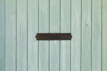 Wood door and mailbox